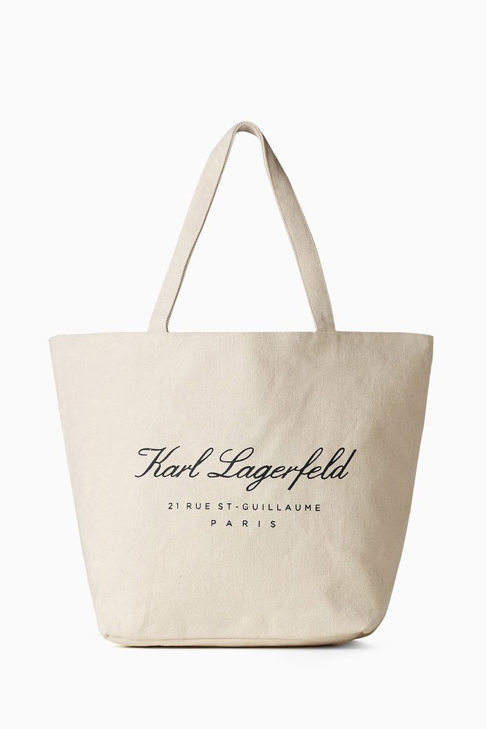 

Hotel Karl Reversible Tote Bag in Recycled Cotton-canvas, Black