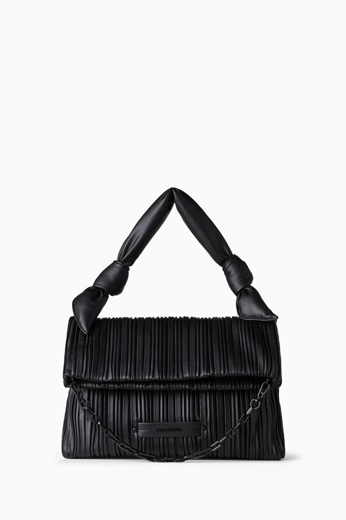 

K/Kushion Folded Tote Bag in Faux-leather, Black