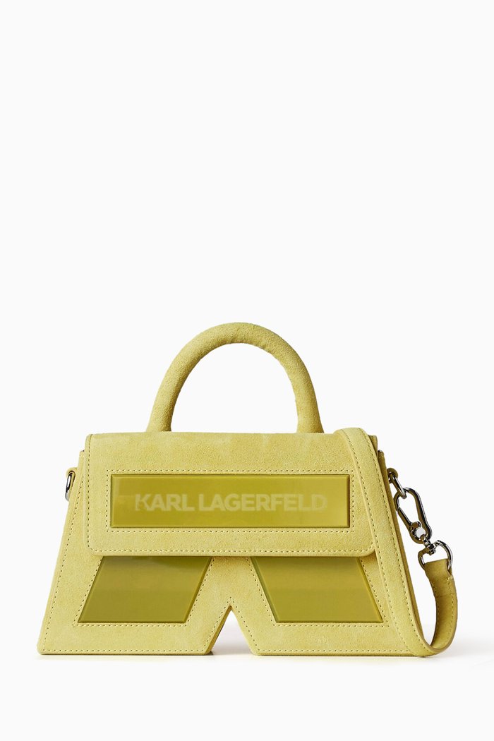

K/Essential Crossbody Bag in Suede, Yellow