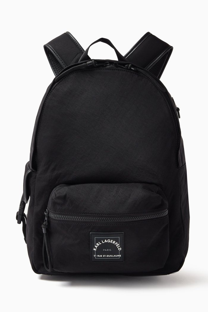 K/RSG Logo Zip Backpack in Nylon, Black