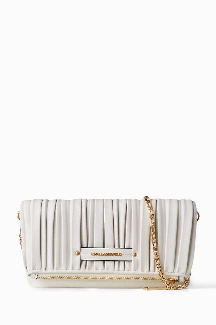 

K/Kushion Wallet on Chain in Faux-leather, White