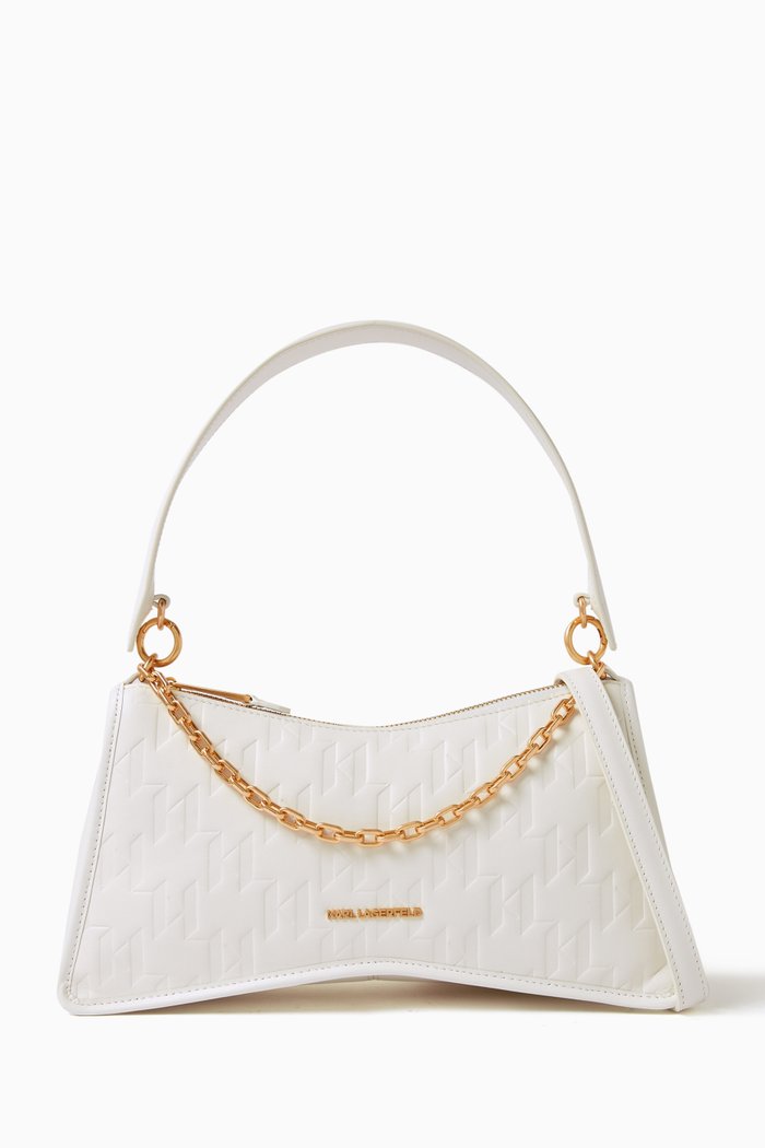 

K/Seven Element Monogram Shoulder Bag in Recycled-leather, White