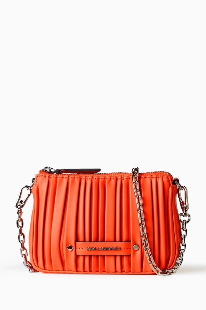 

K/Kushion Pochette Chain Shoulder Bag in Faux-leather, Orange