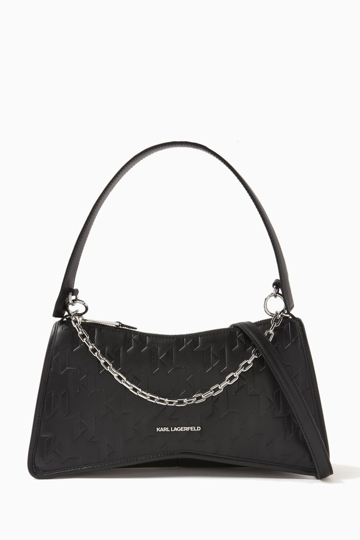 

K/Seven Element Monogram Shoulder Bag in Recycled-leather, Black