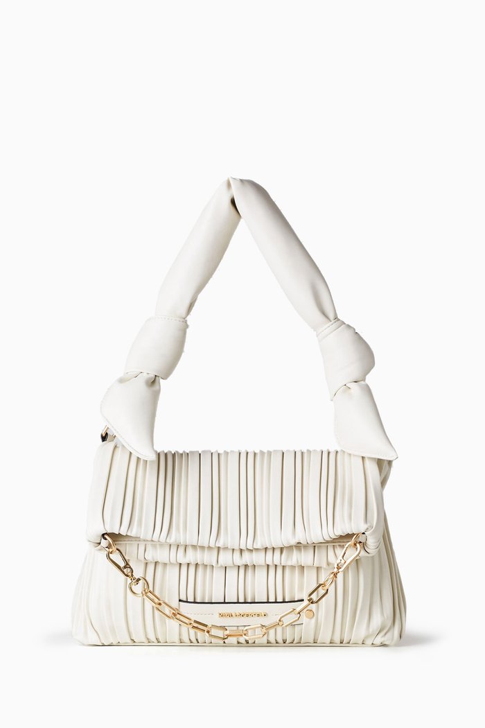 

Small K/Kushion Folded Tote Bag in Faux-leather, White