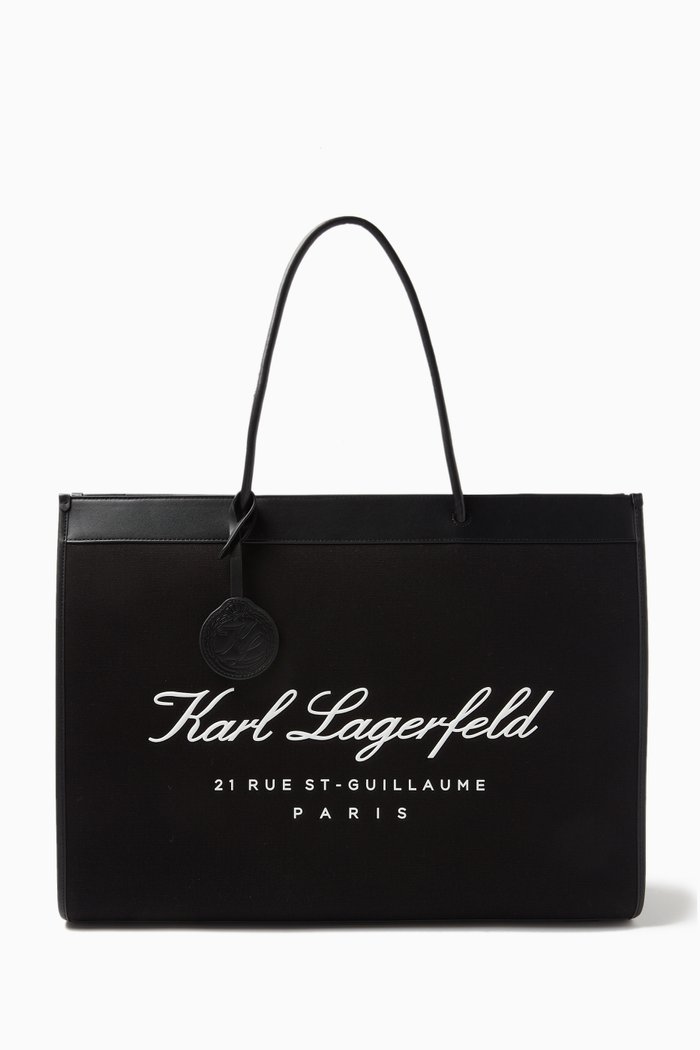 

Hotel Karl Tote in Cotton Canvas, Black