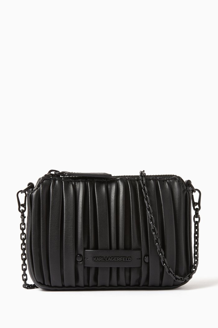 

K/Kushion Pochette Chain Shoulder Bag in Faux-leather, Black