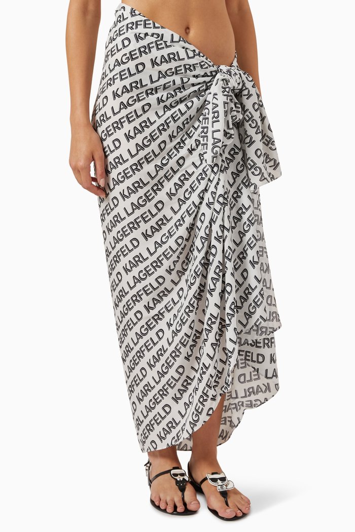 Allover Print Pareo, White