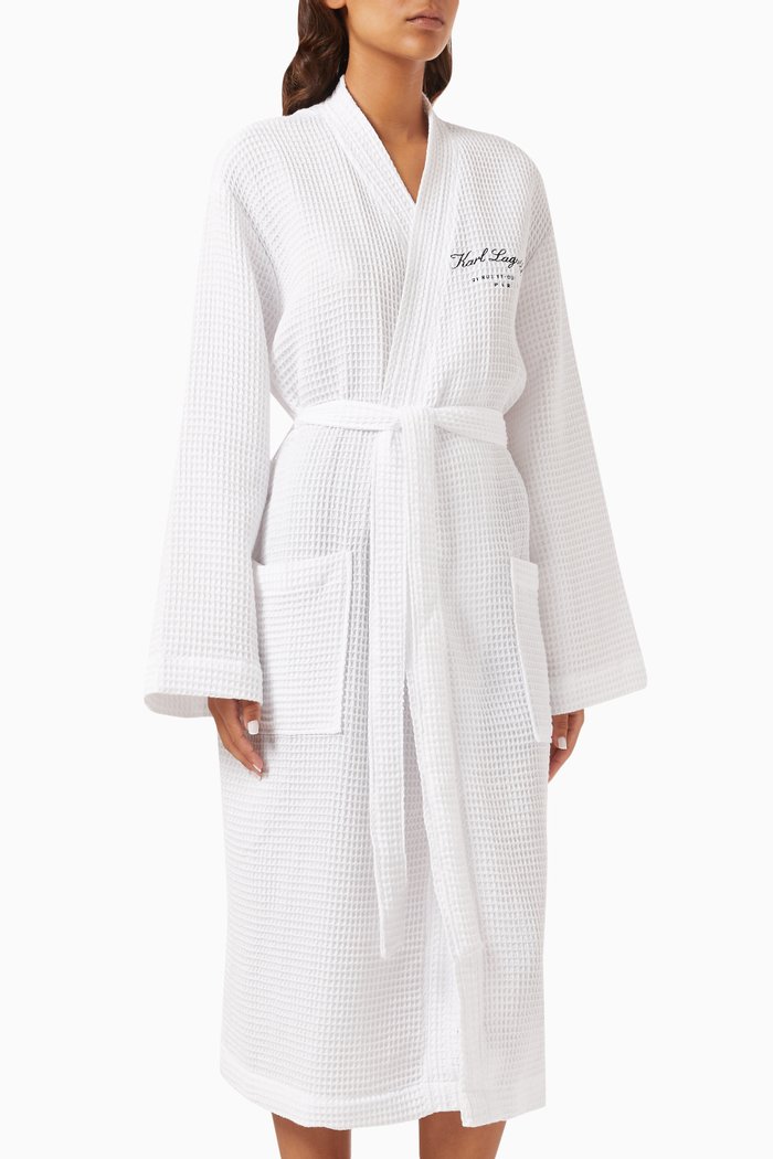 

Waffle Bathrobe in Terry, White