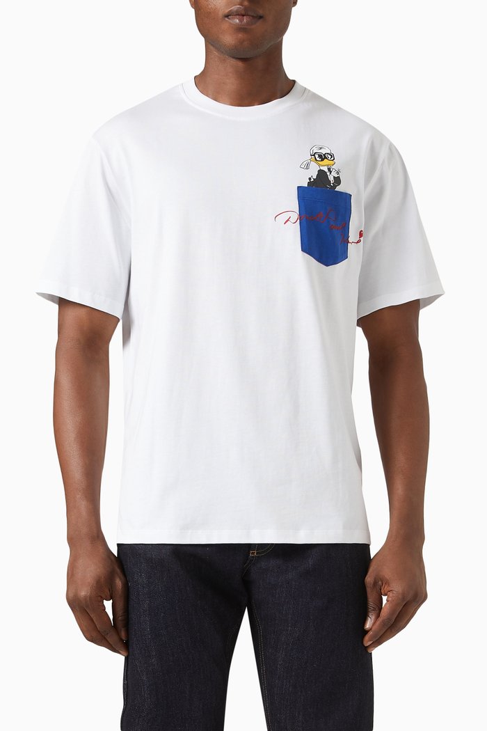 

Karl x Disney T-shirt Pocket T-shirt in Cotton Jersey, White