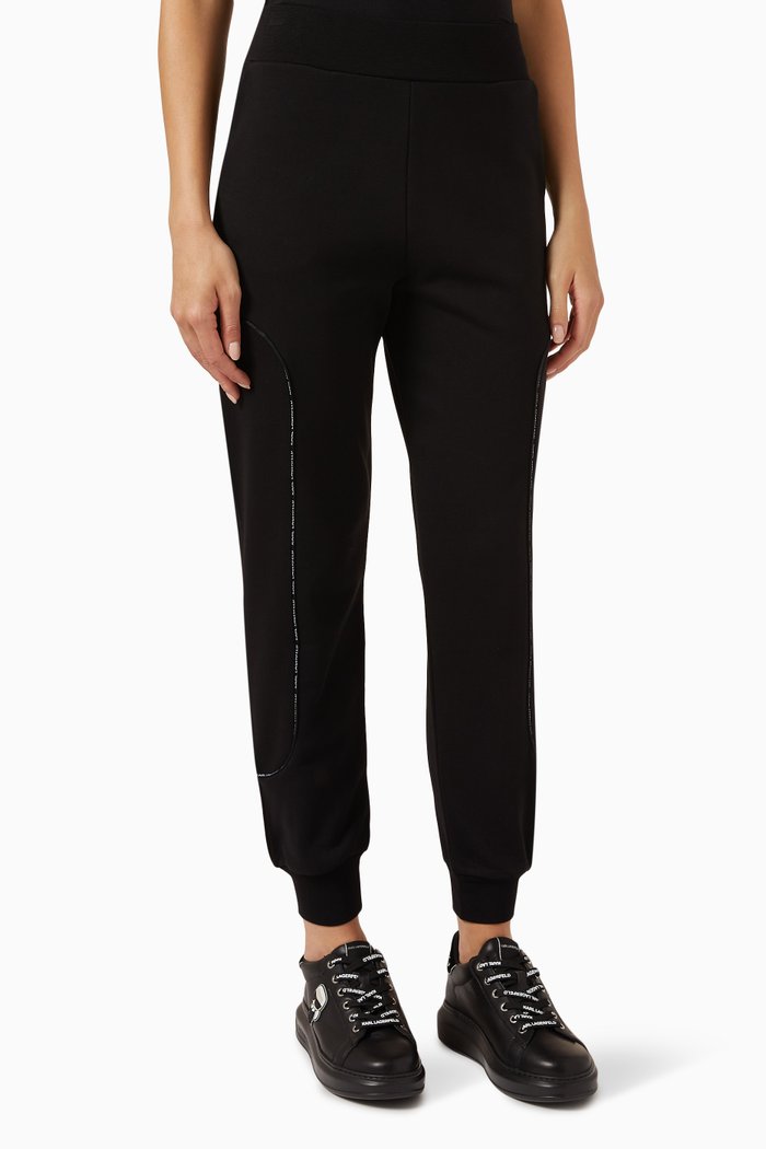 

Logo Piping Leggings in Organic Cotton, Black