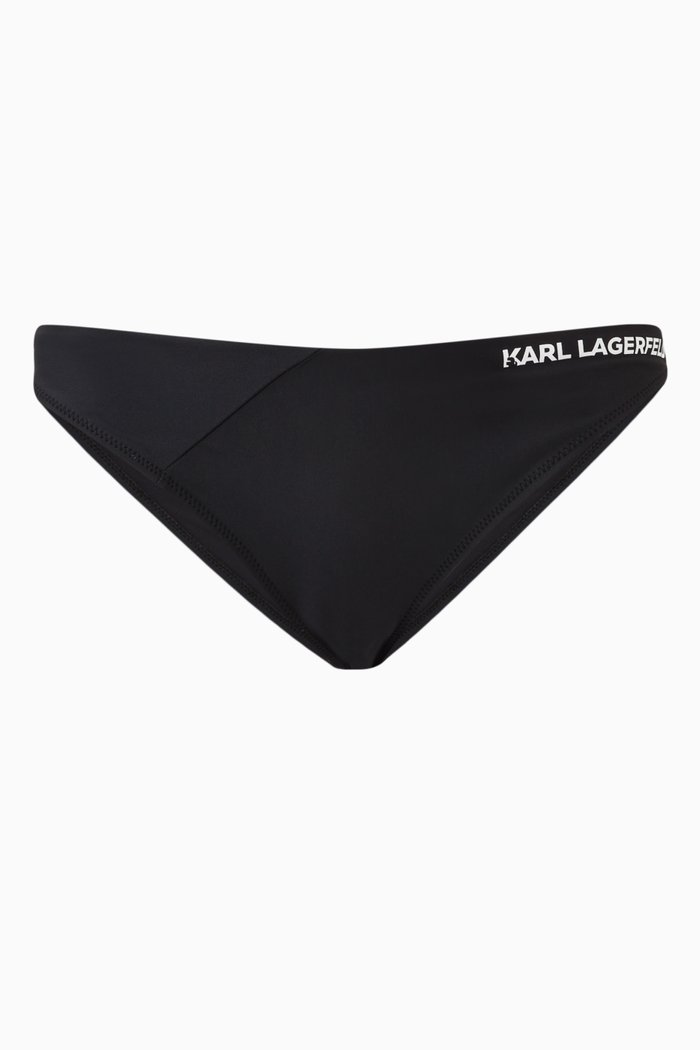 

Logo Detail Bikini Bottoms in Recycled Materials, Black