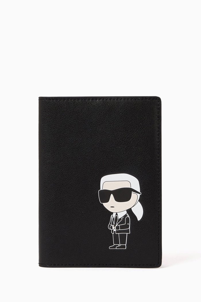 

K/Ikonik Passport Case in Leather, Black