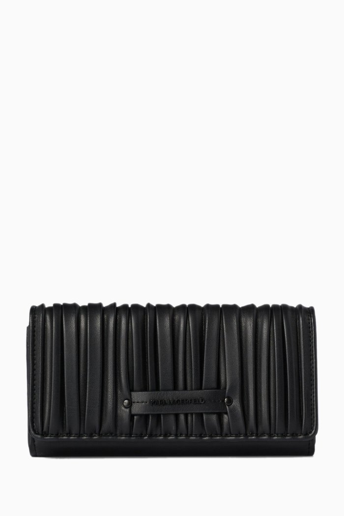 

K/Kushion Continental Wallet in Faux Leather, Black