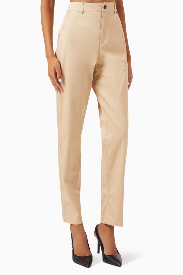 

Chino Pants in Stretch Cotton, Brown