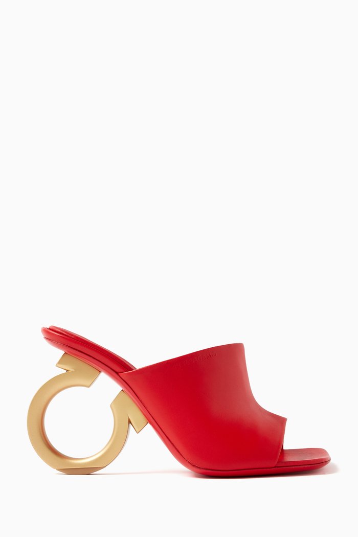

Elina 105 Mules in Smooth Leather, Red