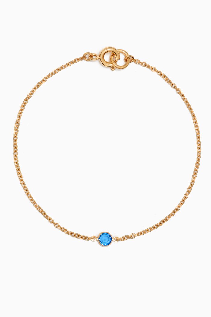 

1970s Faux Sapphire Swarovski Crystal Bracelet in Gold-plated Brass