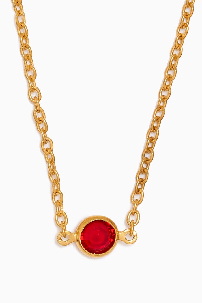 

1970s Faux Ruby Swarovski Crystal Necklace, Gold