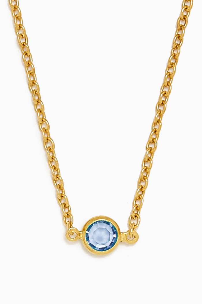 

1970s Faux Sapphire Swarovski Crystal Necklace, Gold