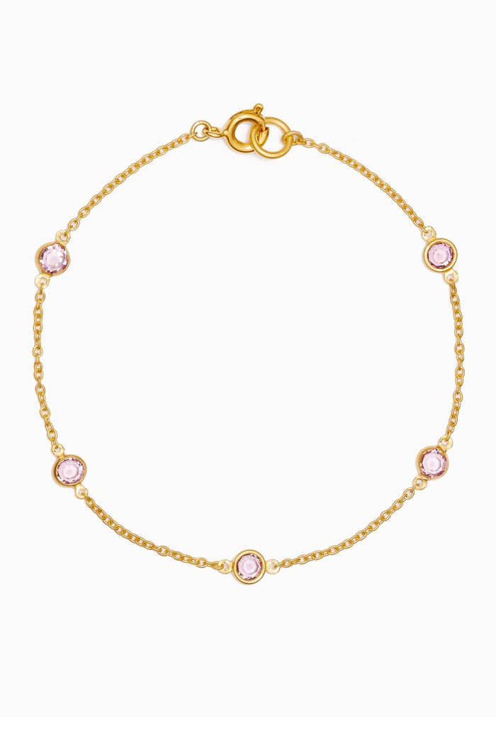

1970s Faux Amethyst Swarovski Crystal Bracelet in 18kt Gold-plated Metal