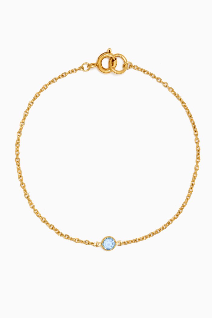 

1970s Faux Light Sapphire Swarovski Crystal Bracelet in 18kt Gold-plated Metal