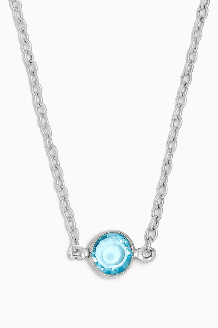 

1970s Faux Aquamarine Swarovski Crystal Necklace, Silver