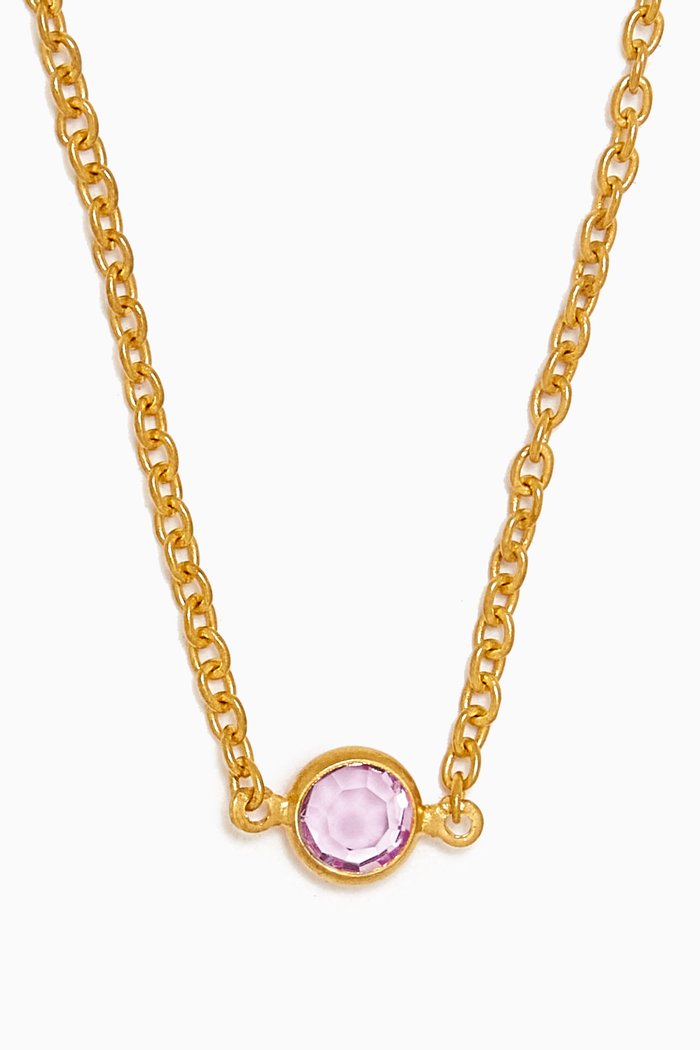 

1970s Faux Light Amethyst Swarovski Crystal Necklace, Gold