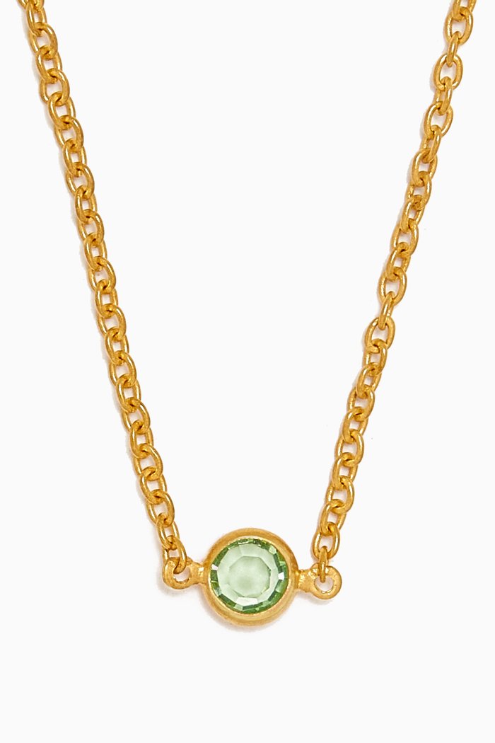 

1970s Faux Peridot Swarovski Crystal Necklace, Gold