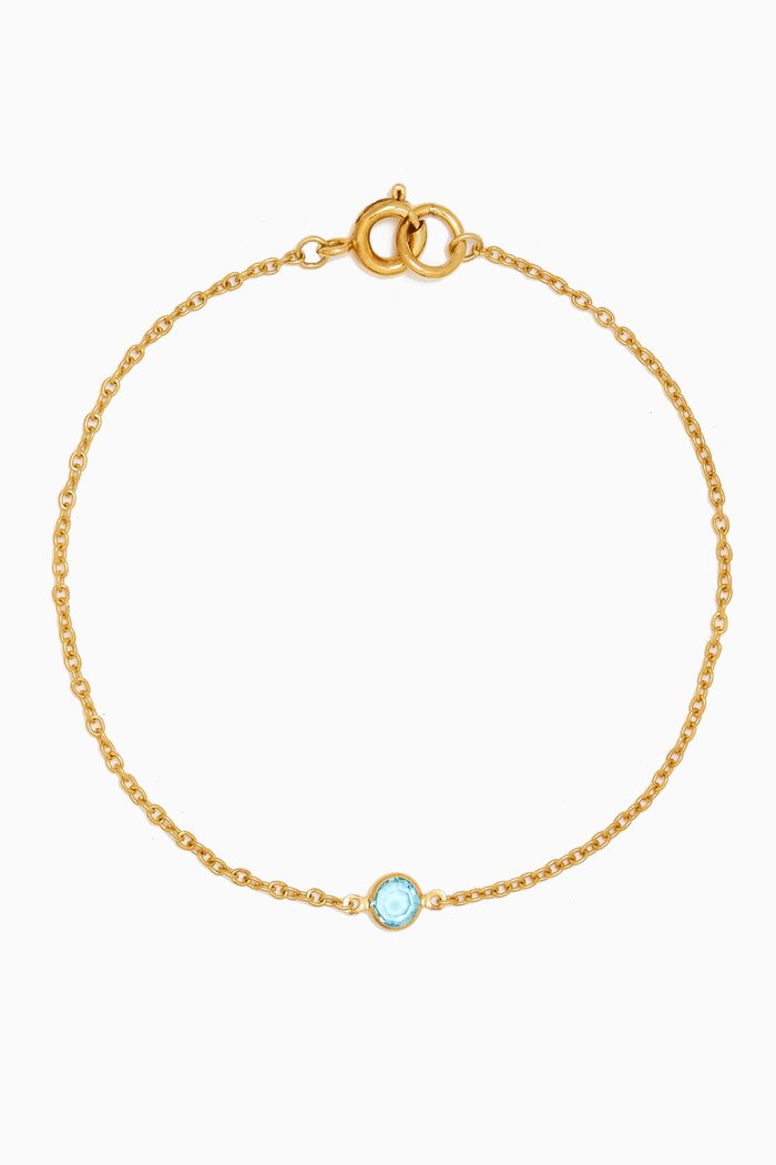 

1970s Faux Light Aquamarine Swarovski Crystal Bracelet in Gold-plated Brass