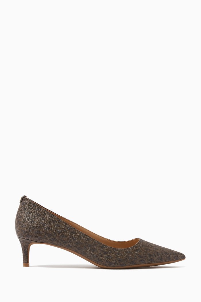 

Alina 45 Flex Pointed-toe Kitten Pumps in Leather, Brown