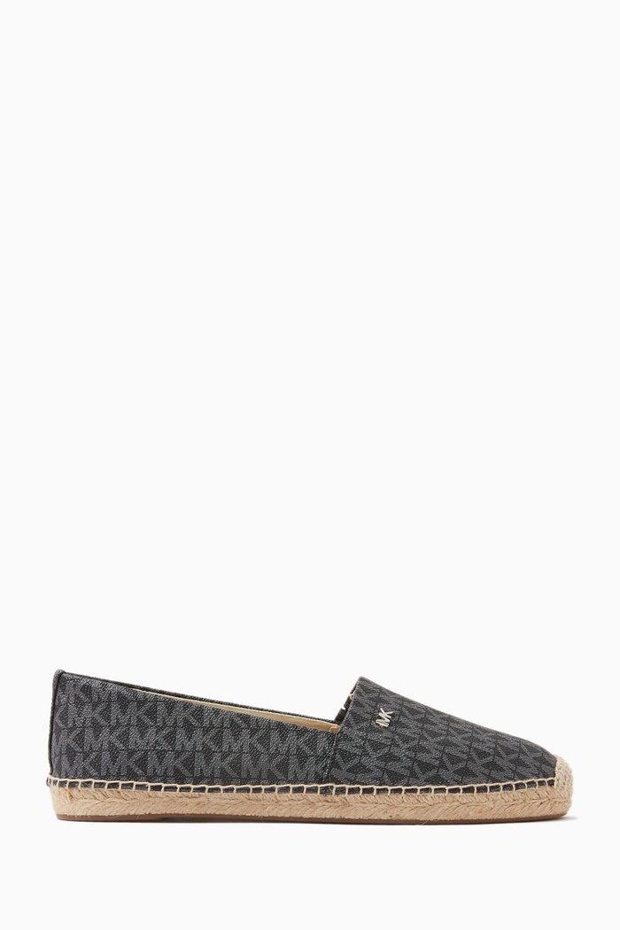 Kendrick Slip-on Espadrilles in Logo Canvas, Black