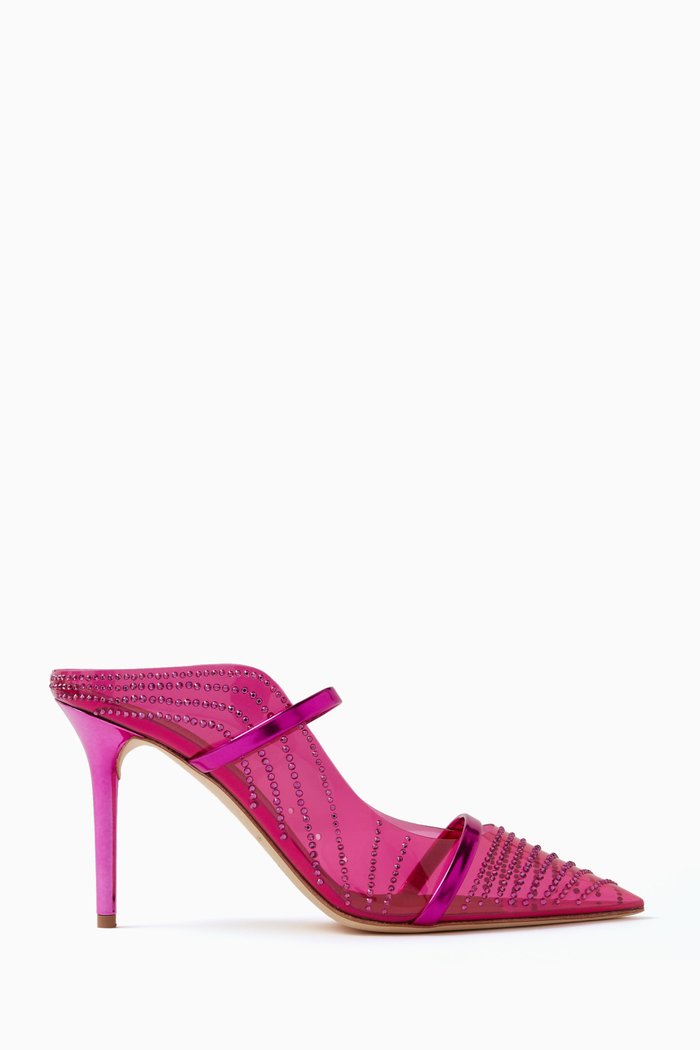 Maureen 85 Mules in Embellished PVC, Pink
