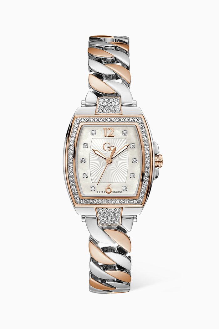 

Couture Tonneau Chain Quartz Watch, 33 x 39mm, White