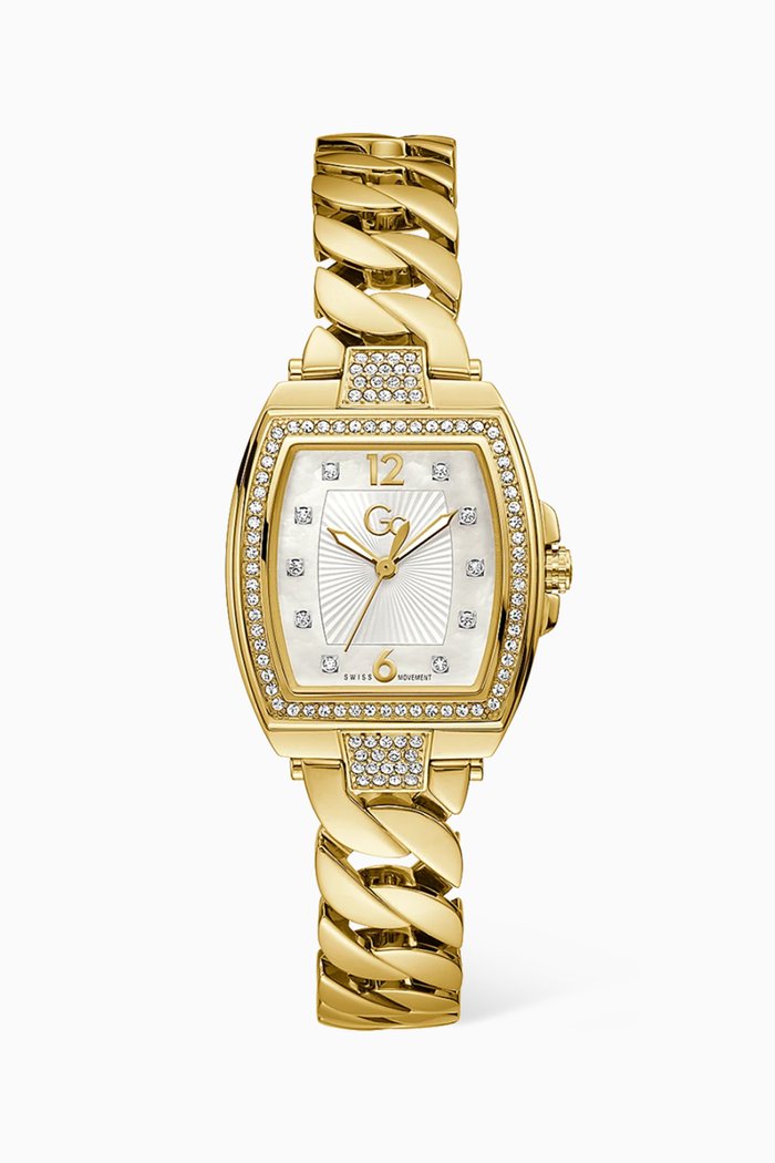 

Couture Tonneau Chain Quartz Watch, 33 x 39mm, Gold