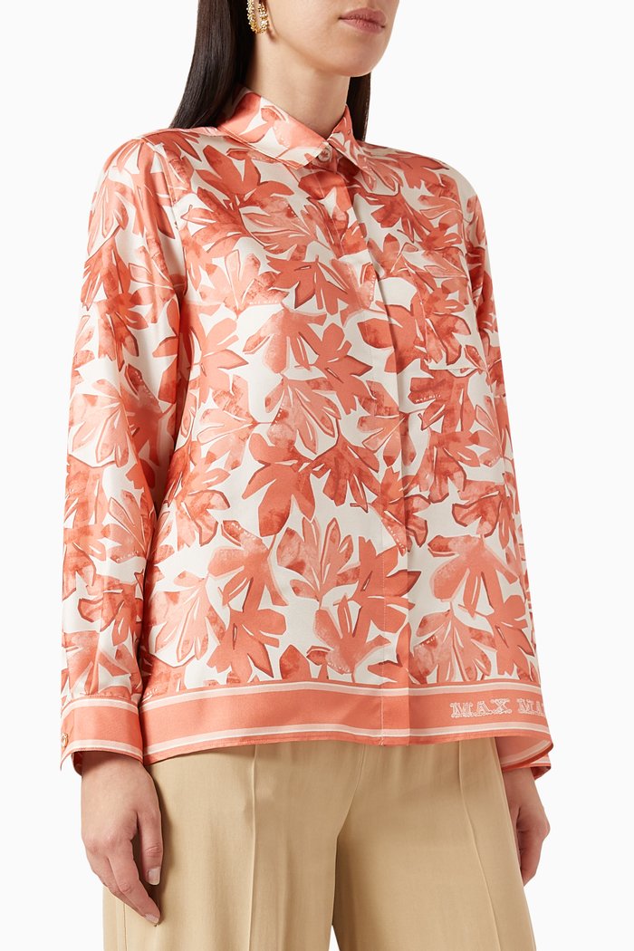 

Svago Printed Shirt in Silk, Orange