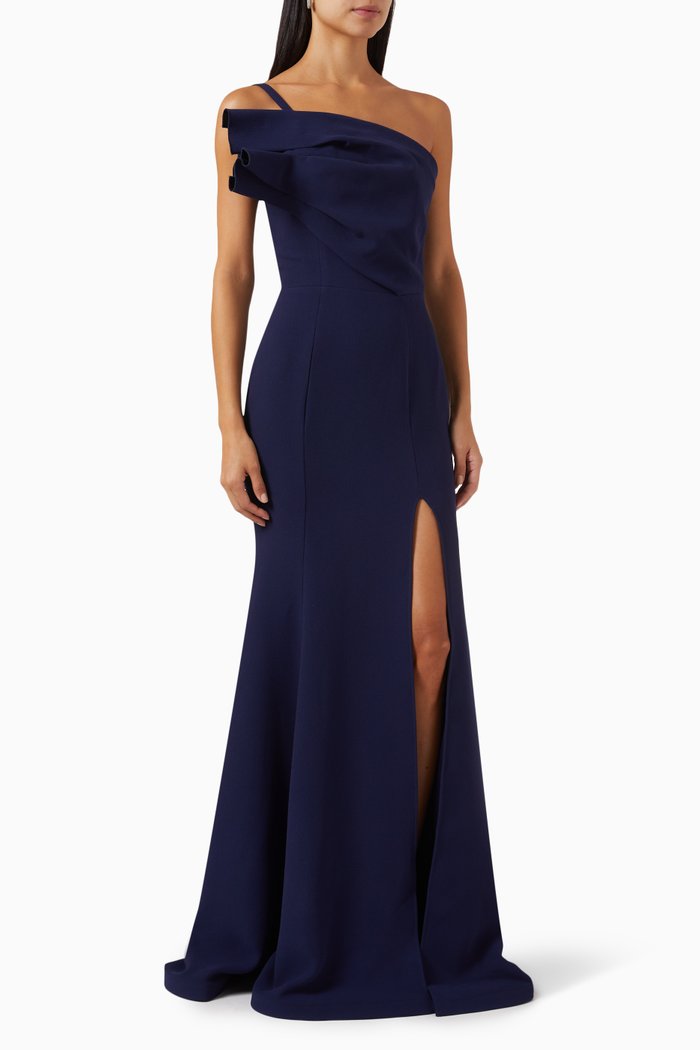 

Strapless Structured Gown, Blue