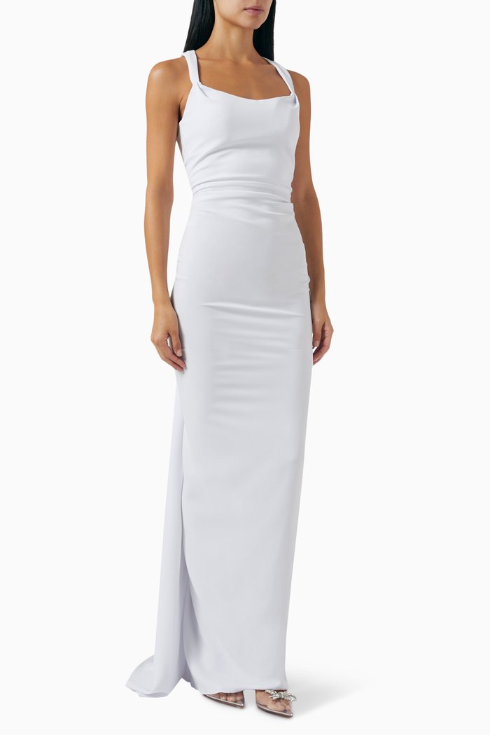 

Criss-cross Back Maxi Dress, White