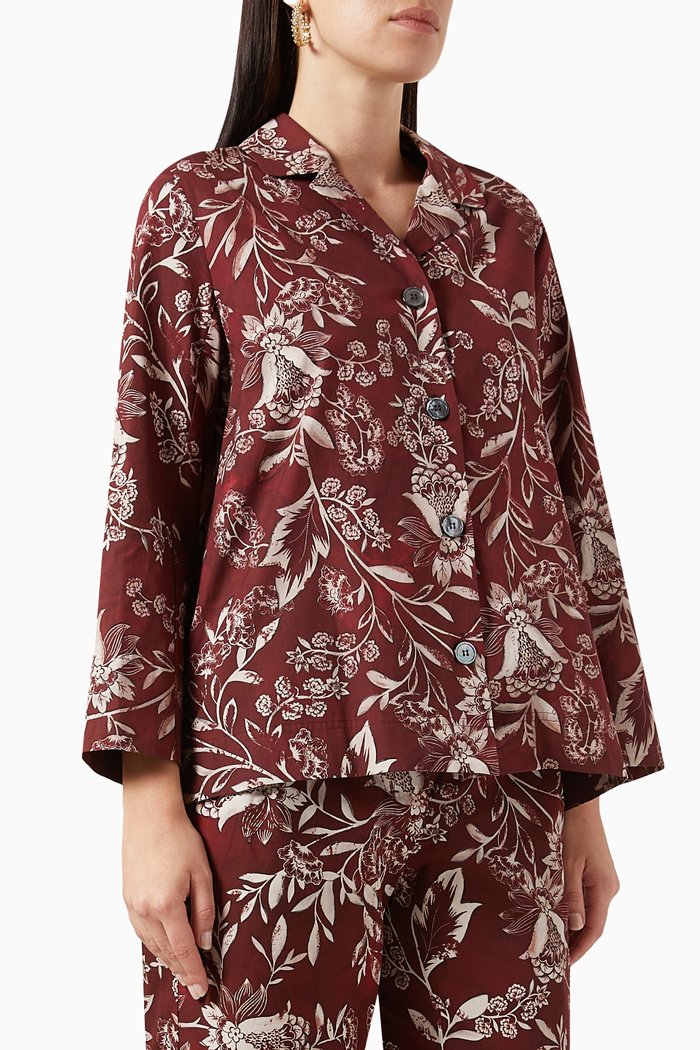 

Fauna Printed Shirt in Cotton-poplin, Red