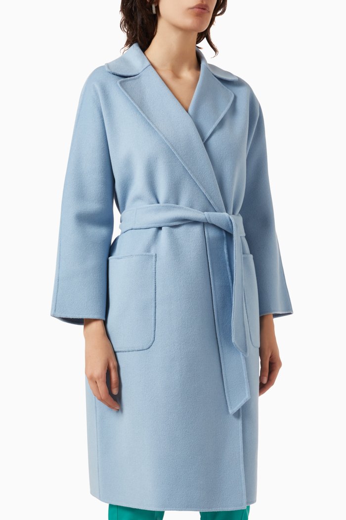 

Selz Double-breasted Coat in Wool-blend, Blue