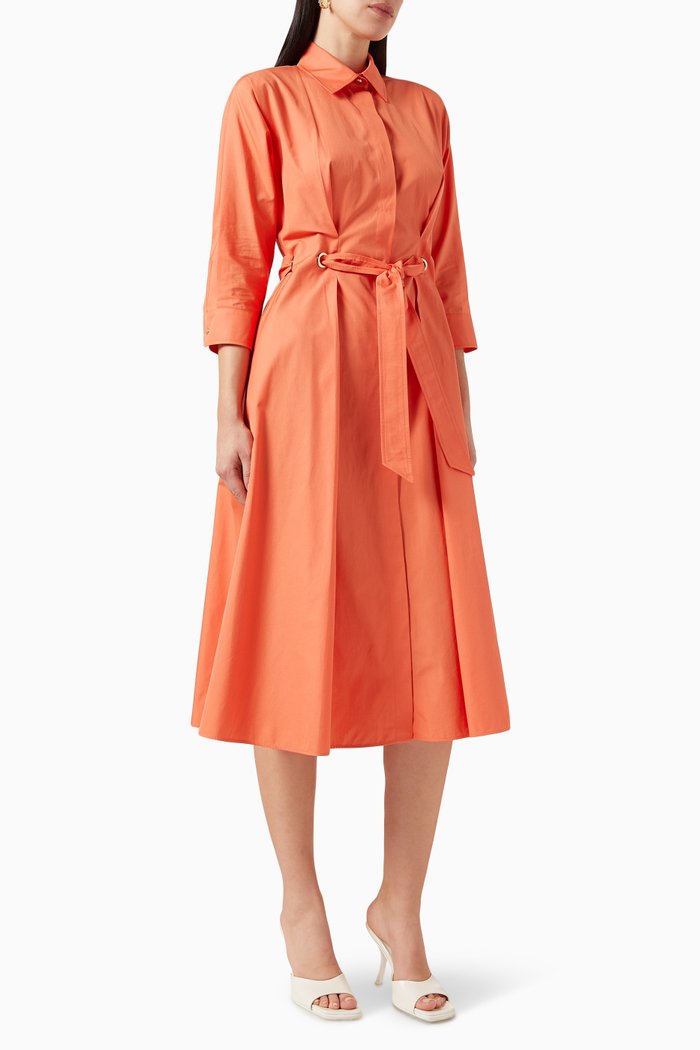 

Flavio Midi Shirt Dress in Cotton-poplin, Orange