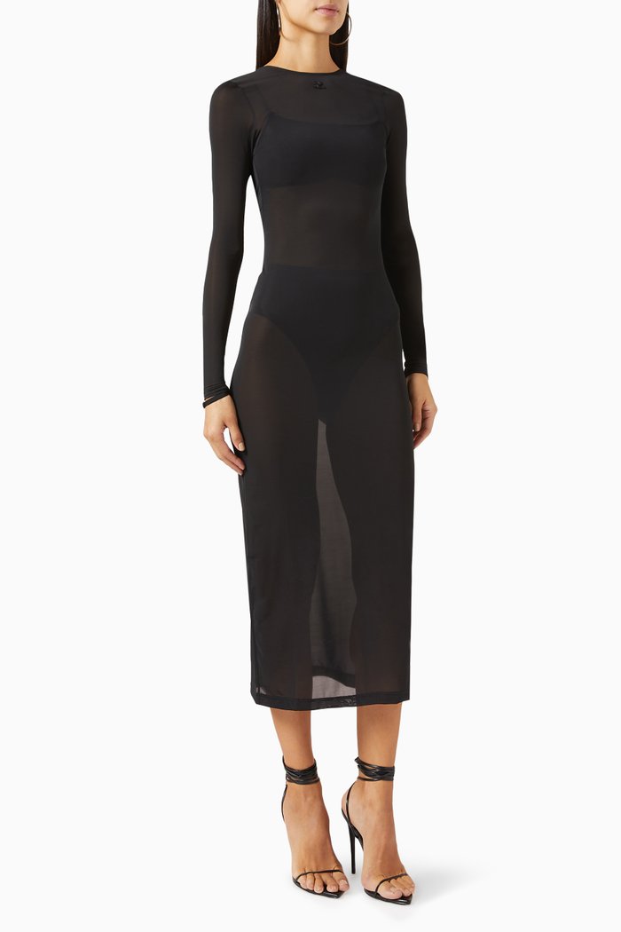 

Lingerie 2nd Skin Maxi Dress in Jersey, Black