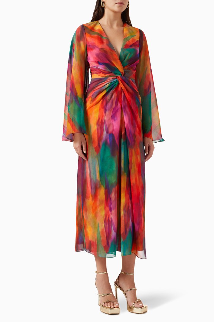 

Hauwa Printed Midi Dress, Red