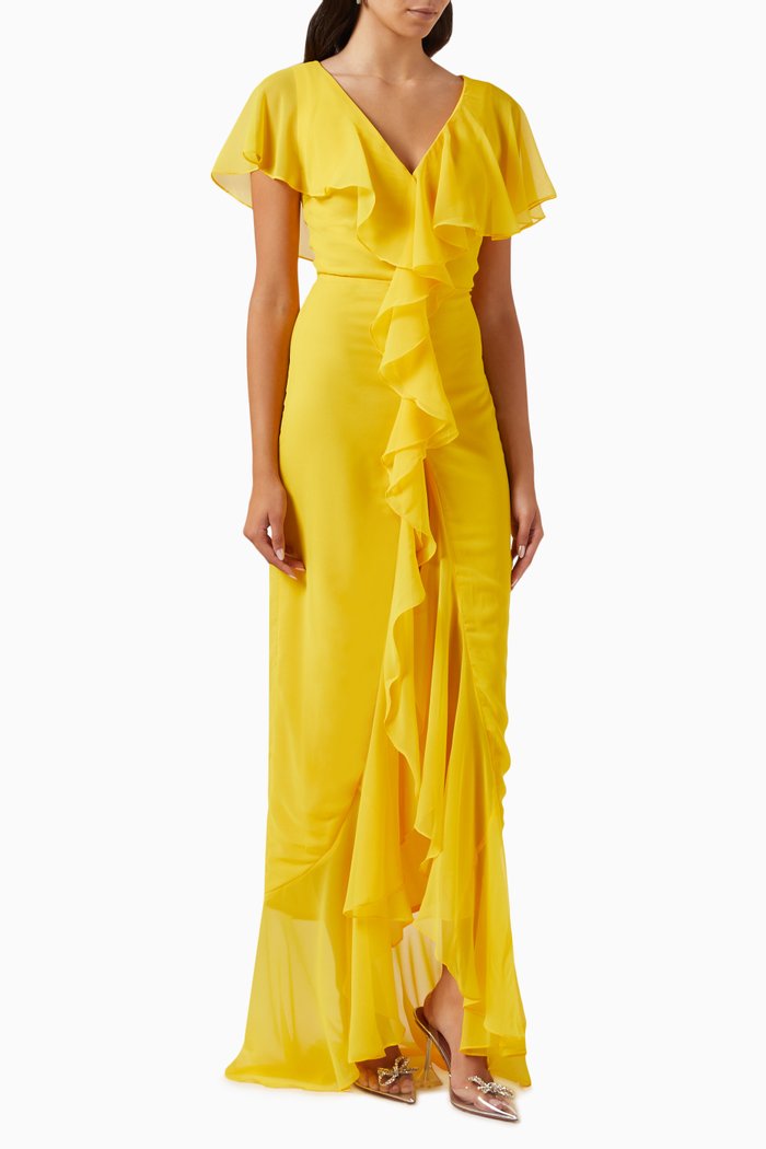 

Isioma Ruffled Maxi Dress, Yellow