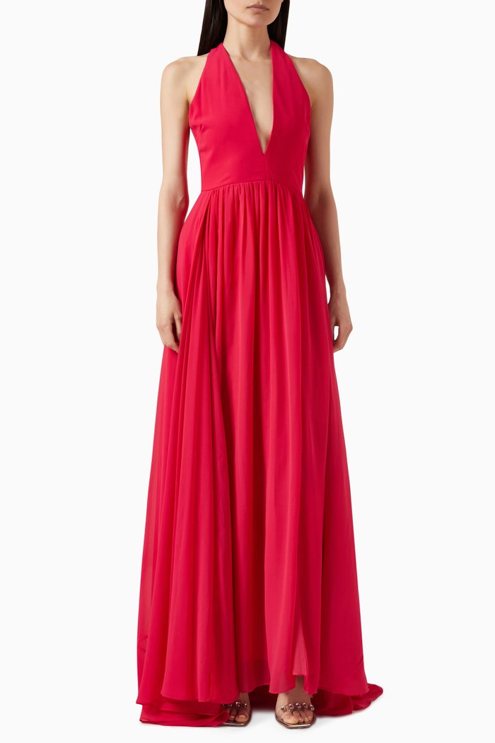 Foluke Maxi Dress in Chiffon, Pink