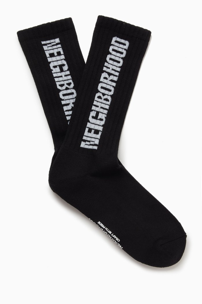 

CI Logo Socks in Cotton Blend, Black