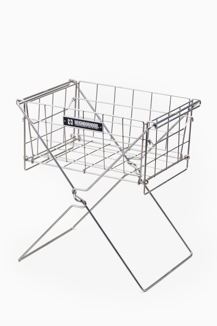

Folding Basket & Stand Set in Stainless steel, Silver