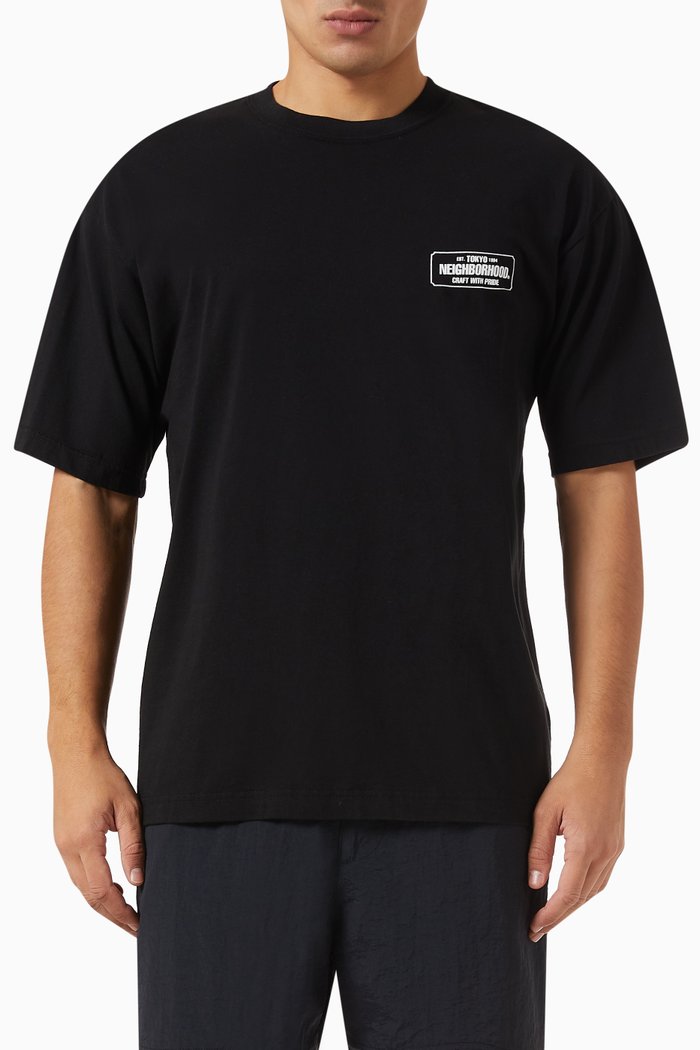 

x Dr. Woo Logo Print T-shirt in Cotton, Black
