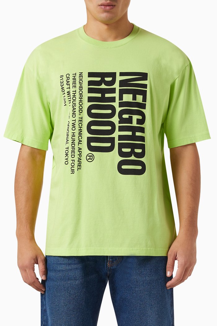 Graphic Print T-shirt in Cotton, Green