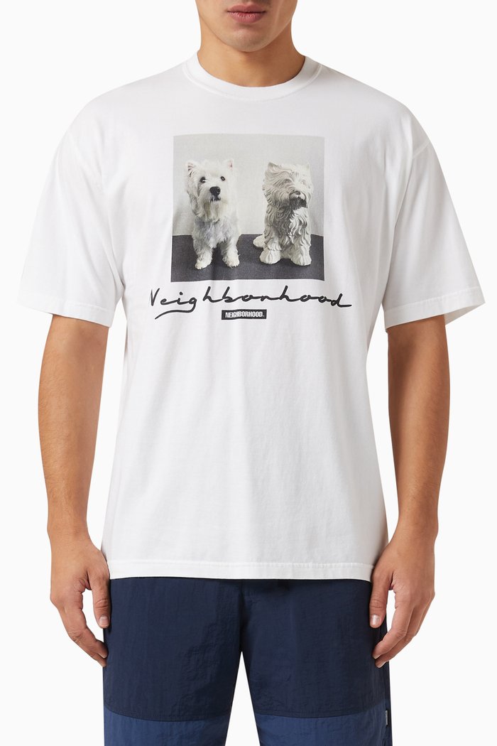 

Graphic Print T-shirt in Cotton, White