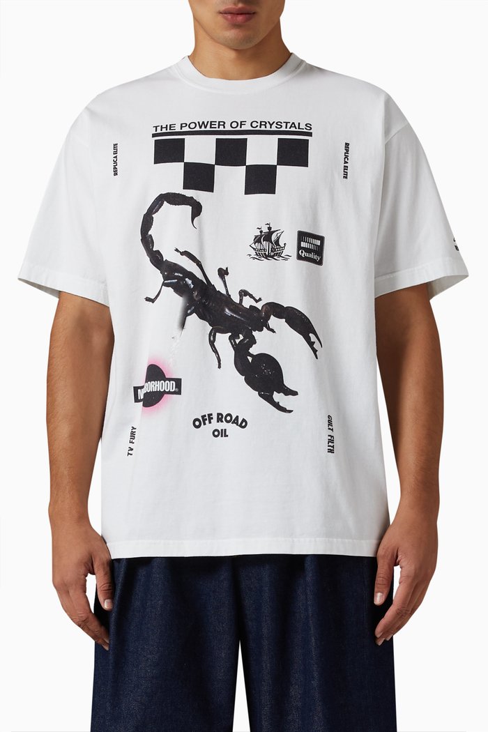 

x Death Spray Custom Graphic T-shirt in Cotton Jersey, White